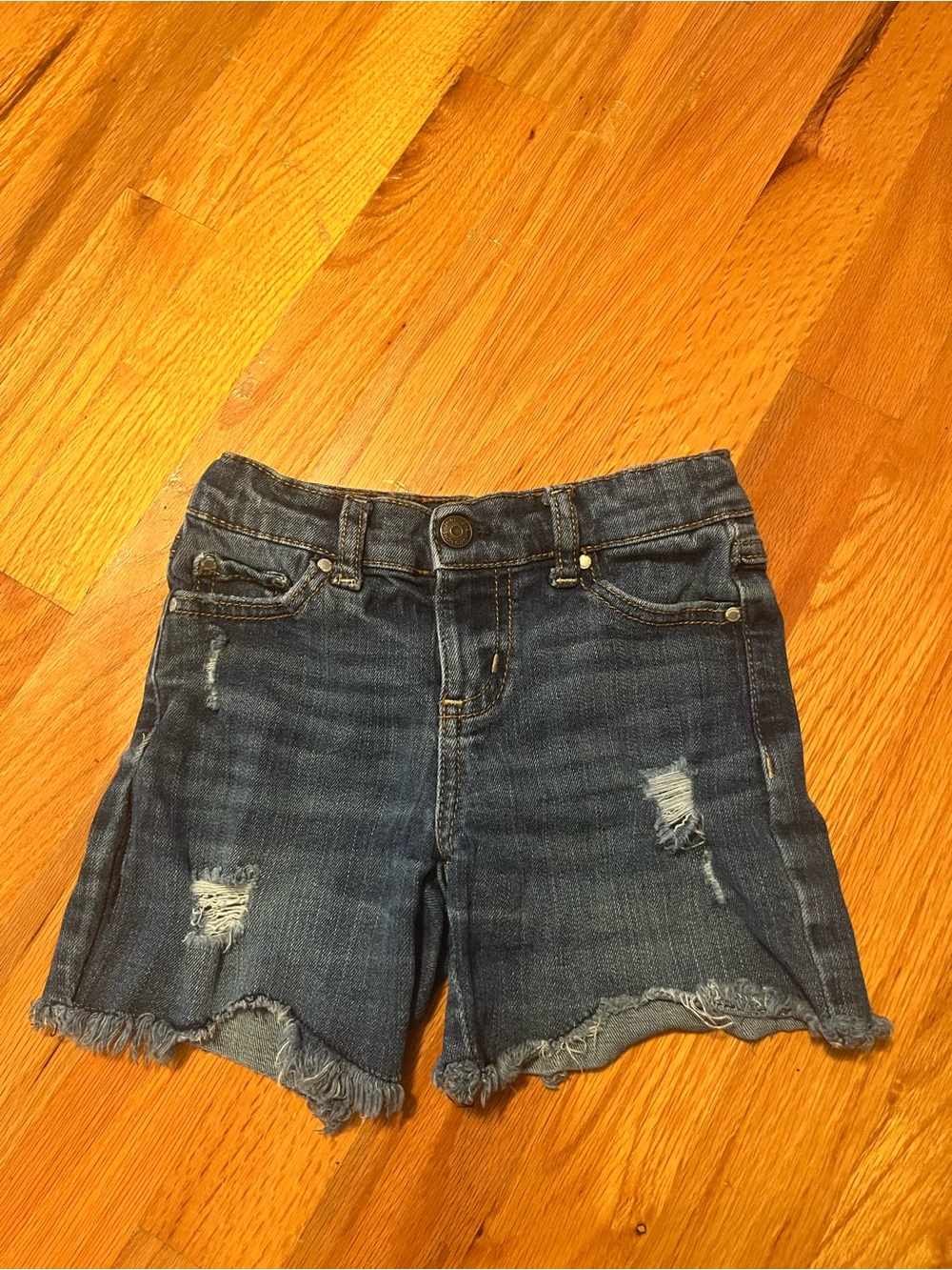 Dark Wash Distressed Denim Shorts girls
